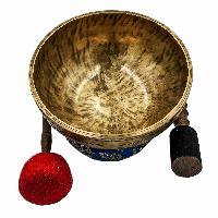 [full Moon Bowl], Buddhist Hand Beaten, Moon Carved, Antique Finishing, [select Accessories]