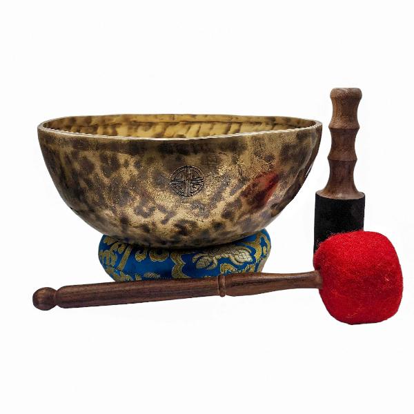 [full Moon Bowl], Buddhist Hand Beaten, Moon Carved, Antique Finishing, [select Accessories]