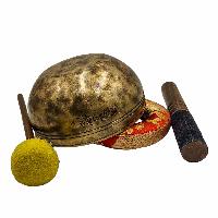 [full Moon Bowl], Buddhist Hand Beaten, Moon Carved, Antique Finishing, [select Accessories]