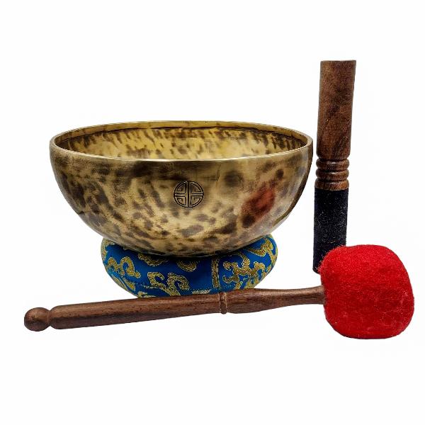[full Moon Bowl], Buddhist Hand Beaten, Moon Carved, Antique Finishing, [select Accessories]