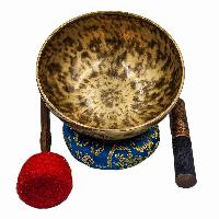 [full Moon Bowl], Buddhist Hand Beaten, Moon Carved, Antique Finishing, [select Accessories]