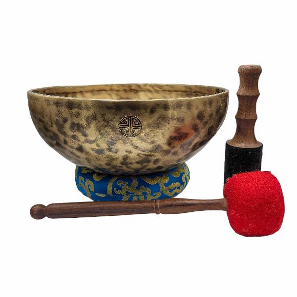 [full Moon Bowl], Buddhist Hand Beaten, Moon Carved, Antique Finishing, [select Accessories]