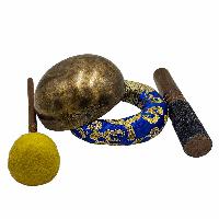 [full Moon Bowl], Buddhist Hand Beaten, Moon Carved, Antique Finishing, [select Accessories]