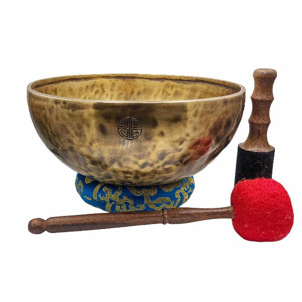[full Moon Bowl], Buddhist Hand Beaten, Moon Carved, Antique Finishing, [select Accessories]