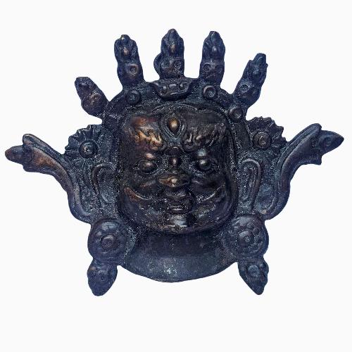 [bhairav] Metal Mask, Buddhist Ritual Mask, Antique Finishing