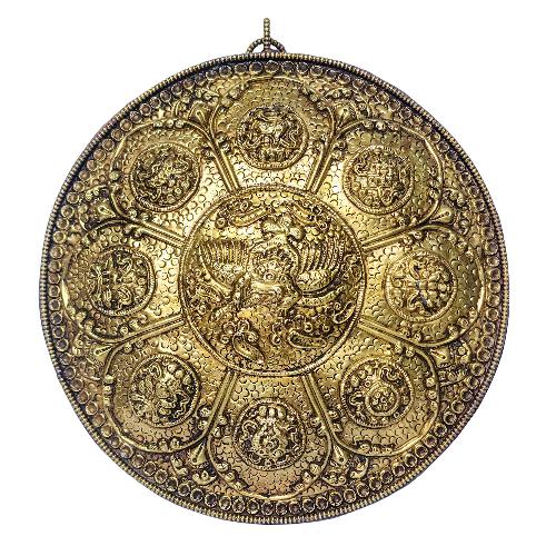 Metal Good Luck Wall Hanging, [fine Quality] Buddhist Ashtamangala, [8 Auspicious Symbol Of Good Fortune]