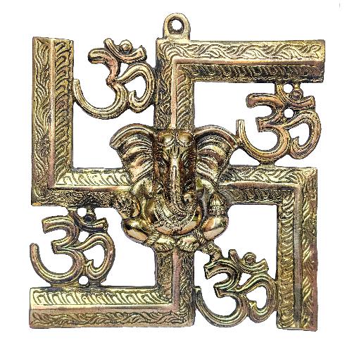 Swastik, Om, [ganesh In Middle] Wall Hanging
