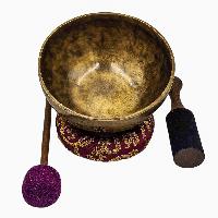 [full Moon Bowl], Buddhist Hand Beaten, Moon Carved, Antique Finishing, [select Accessories]