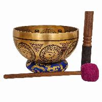 Singing Bowl, Buddhist Hand Beaten, With Fine Etching Carving, [select Accessories]