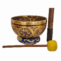 Singing Bowl, Buddhist Hand Beaten, With Fine Etching Carving, [select Accessories]