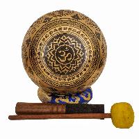 Singing Bowl, Buddhist Hand Beaten, With Fine Etching Carving, [select Accessories]