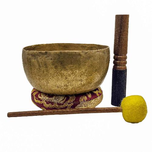 Kopre Singing Bowl, Buddhist Hand Beaten, Antique Finishing, [select Accessories]