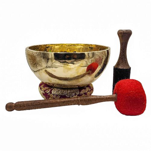 Jambati Singing Bowl, Buddhist Hand Beaten, Glossy Finishing, [select Accessories]