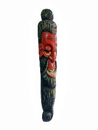 [long Face], Handmade Wooden Mask, [jogi], [painted], Poplar Wood