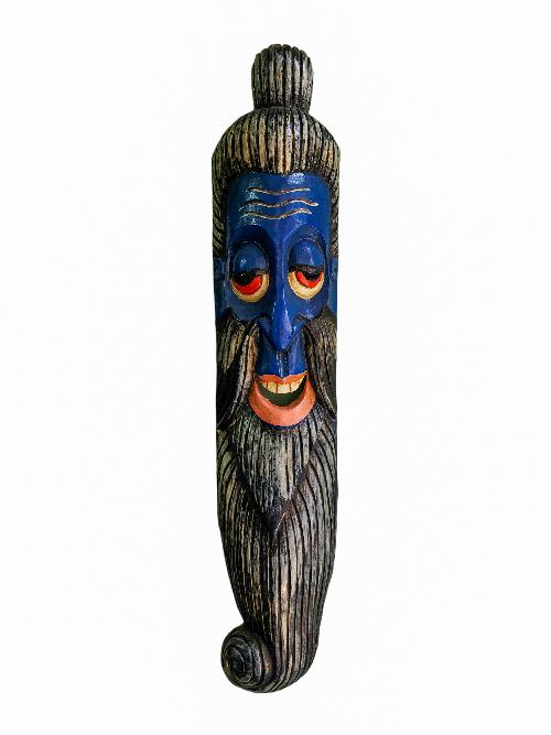 [long Face], Handmade Wooden Mask, [somalian], [painted], Poplar Wood
