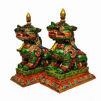 Temple Lion Set [painted], Resin
