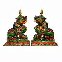 Temple Lion Set [painted], Resin
