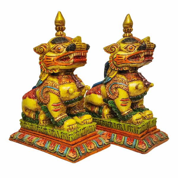 Temple Lion Set [painted], Resin