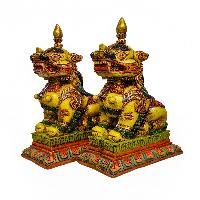 Temple Lion Set [painted], Resin