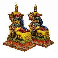 Temple Lion Set [painted], Resin