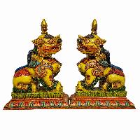 Temple Lion Set [painted], Resin