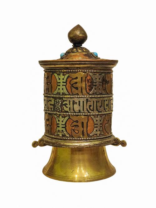 Table Top Prayer Wheel, Buddhist Handmade Prayer Wheel, [mantra Inside]