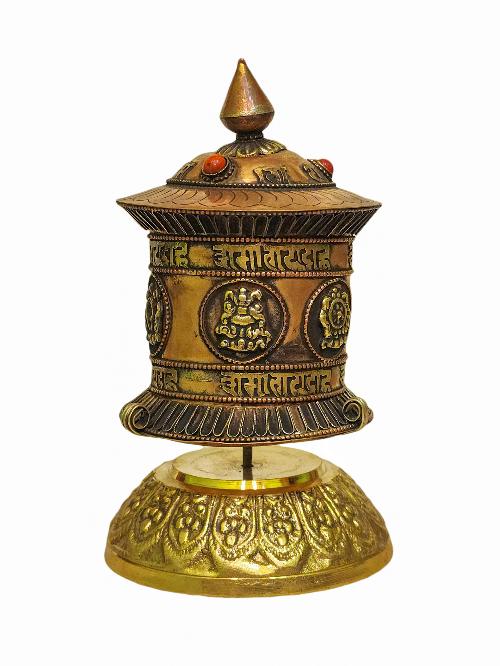 Table Top Prayer Wheel, Buddhist Handmade Prayer Wheel, [mantra Inside]