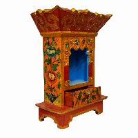 Tibetan Ritual Wooden Altar, Traditional Color Painted
