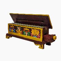 Tibetan Ritual Wooden Incense Burner, Traditional Color Painted