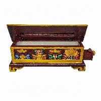 Tibetan Ritual Wooden Incense Burner, Traditional Color Painted
