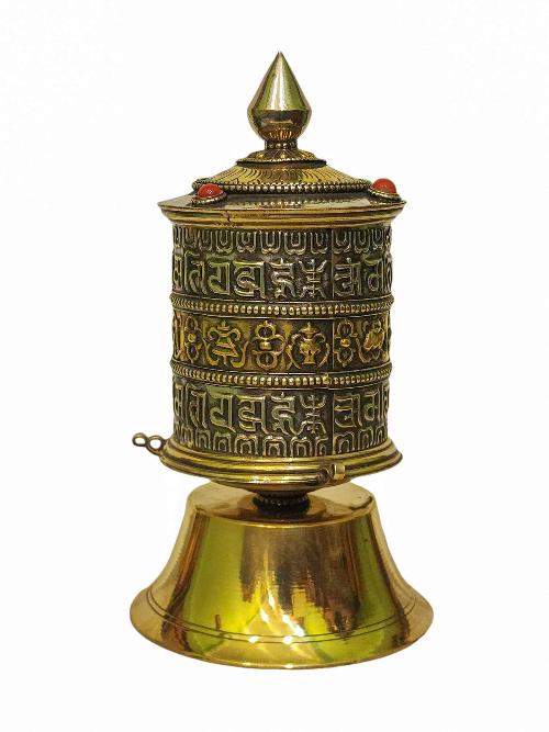Table Top Prayer Wheel, Buddhist Handmade Prayer Wheel, [mantra Inside]