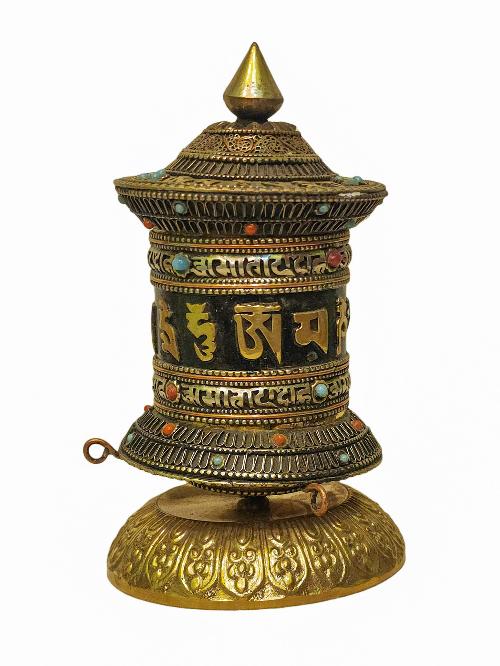 Table Top Prayer Wheel, Buddhist Handmade Prayer Wheel, [mantra Inside]