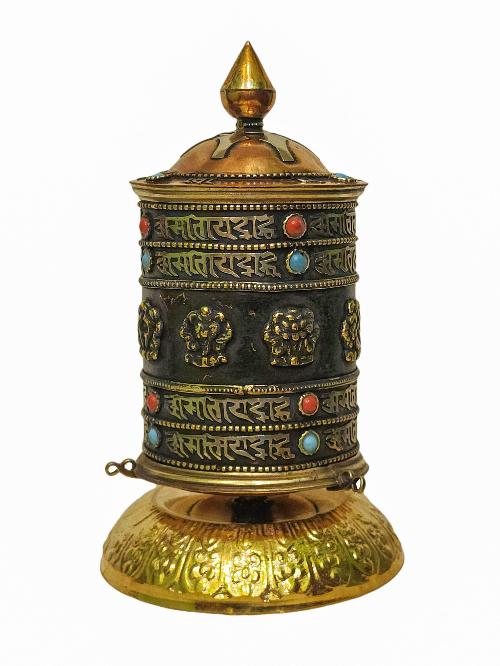 Table Top Prayer Wheel, Buddhist Handmade Prayer Wheel, [mantra Inside]