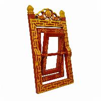 Tibetan Ritual Wooden Book Shelf, Traditional Color Painted