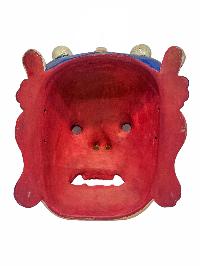 [bhairab], Handmade Wooden Mask, Wall Hanging, [painted], Poplar Wood