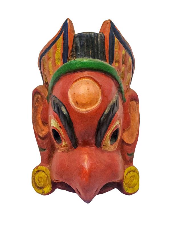 [garuda], Handmade Wooden Mask, Wall Hanging, [painted], Poplar Wood