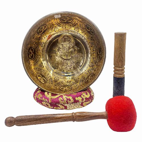 Singing Bowl, Buddhist Hand Beaten, With [ganesh] Carved Inside