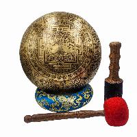 Singing Bowl, Buddhist Hand Beaten, With [avalokitesvara] Carved Inside