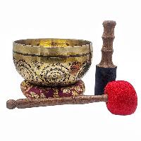 Singing Bowl, Buddhist Hand Beaten, With [ganesh] Carved Inside