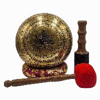 Singing Bowl, Buddhist Hand Beaten, With [ganesh] Carved Inside