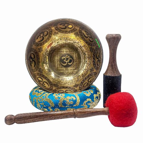 Singing Bowl, Buddhist Hand Beaten, With [om] Carved Inside