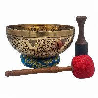 Singing Bowl, Buddhist Hand Beaten, With [jambhala] Carved Inside, [select Accessories]