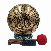 Singing Bowl, Buddhist Hand Beaten, With [jambhala] Carved Inside, [select Accessories]