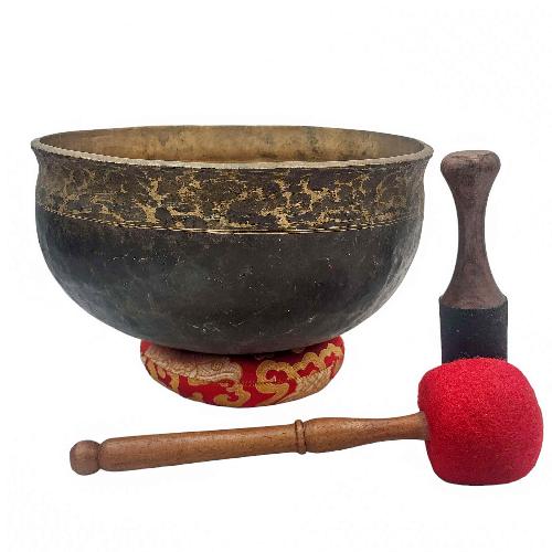 Ultabati Singing Bowl, Buddhist Hand Beaten, Antique Finishing