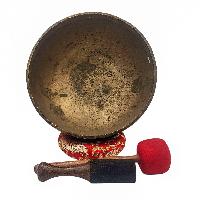 Ultabati Singing Bowl, Buddhist Hand Beaten, Antique Finishing