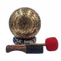 Singing Bowl, Buddhist Hand Beaten, With [mandala] Carved Inside, [select Accessories]