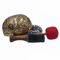 Singing Bowl, Buddhist Hand Beaten, With [mandala] Carved Inside, [select Accessories]