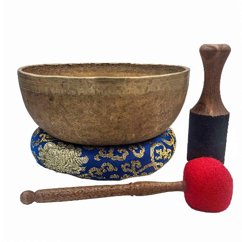 Kopre Singing Bowl, Buddhist Hand Beaten, Antique Finishing