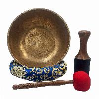 Kopre Singing Bowl, Buddhist Hand Beaten, Antique Finishing