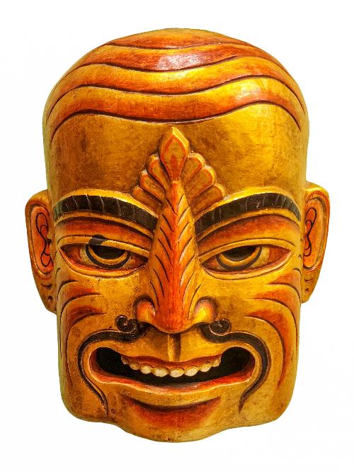 [tribal Mask], Handmade Wooden Mask, Wall Hanging, [painted], Poplar Wood